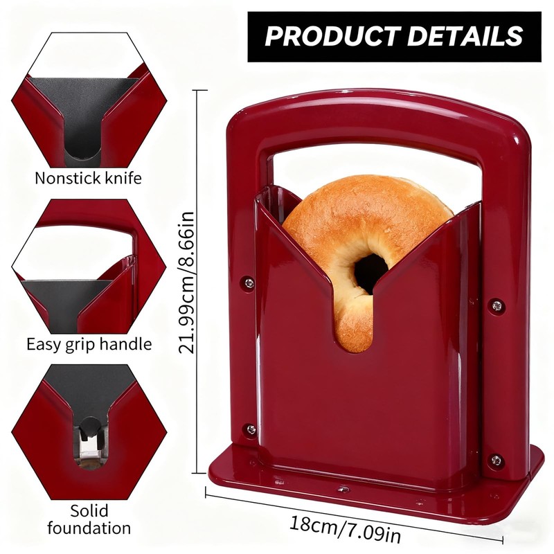 Bagel Slicer, Perfect for Bagels Guillotine Universal Slicer, Bagel Cutter St... gallery