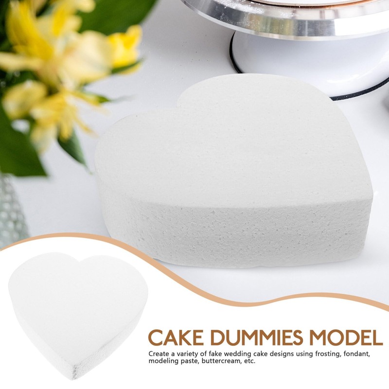 2Pcs Foam Cake Dummies 8 Inch Styro-foams Heart Shaped Fake Cake Dummies Foam... gallery