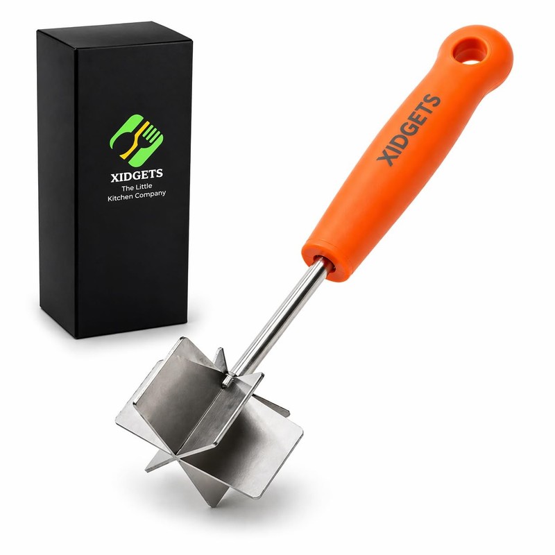 Stainless Steel Mini Meat Chopper & Masher | 6-Blade Ground Beef Chopper Tool…