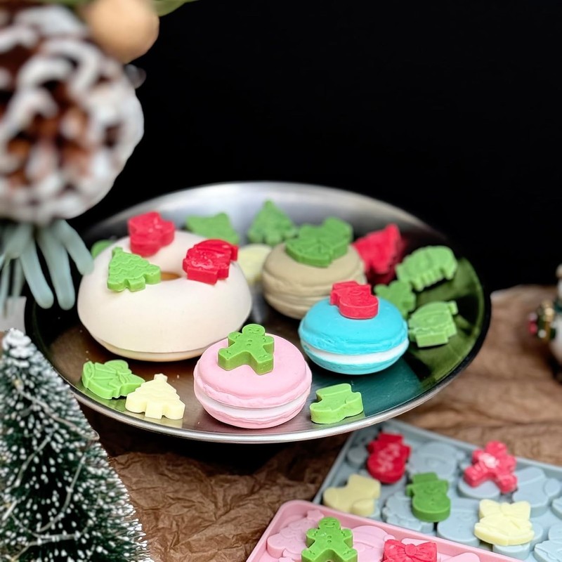 Mini Christmas Candy Molds, Silicone 72 Cavity Chocolate Mold, Tree Santa Snowma gallery