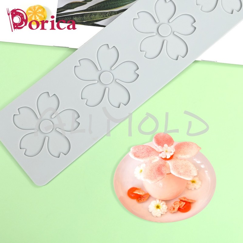 4 Cell Sakura Pattern Silicone Lace Mat Sugarcraft Chocolate Mold