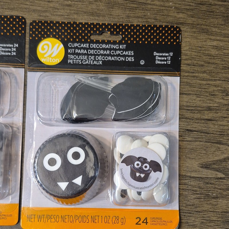 Wilton Halloween Cupcake Decorating Kit & Baking Cups Ghost Bat 24 & 100 Count gallery