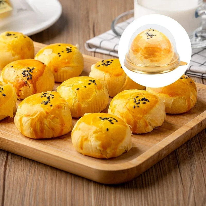 50Pcs Clear Plastic Mini Cake Box with Dome Lids, Mini Muffin Container Box Moon gallery