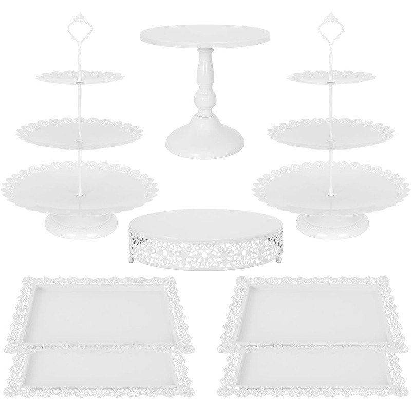 Elegant Metal Cake Stand Set Antique Style Dessert Display Easy Assembly New