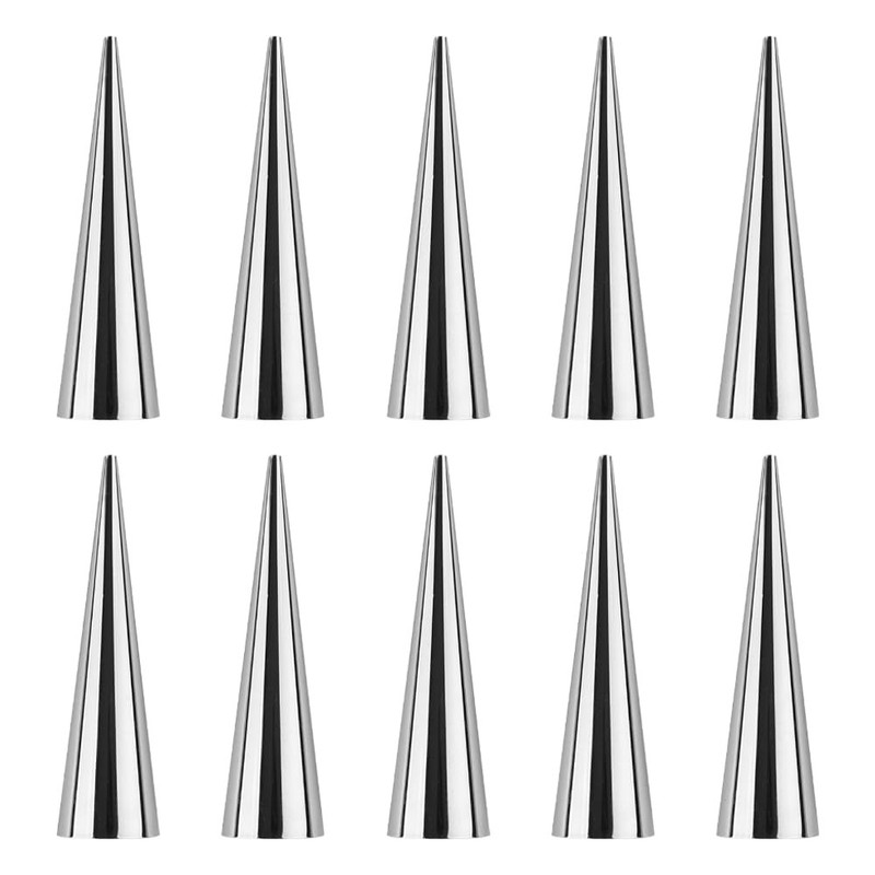10 PCS Stainless Steel Pastry Baking Cones Small Cream Horn Molds Forms