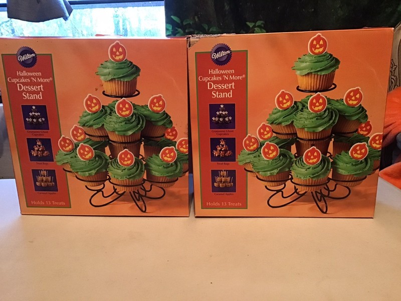 WILTON Halloween Cupcakes n More Dessert Stand, Lot of 2 Holders, New In Box