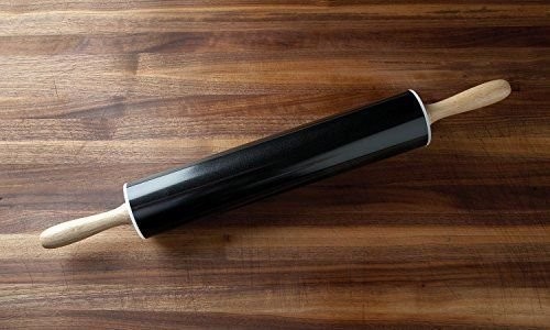 Non-Stick Rolling Pin, Carbon Steel, 12-Inch Barrel, Black gallery
