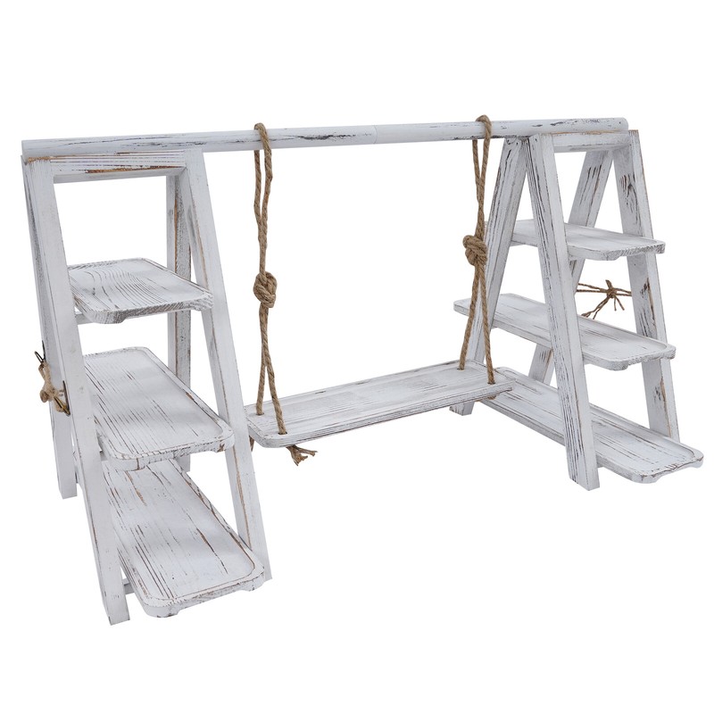 3-Tier Serving Ladder Stand White with Removable Trays for Cupcakes & Desserts gallery
