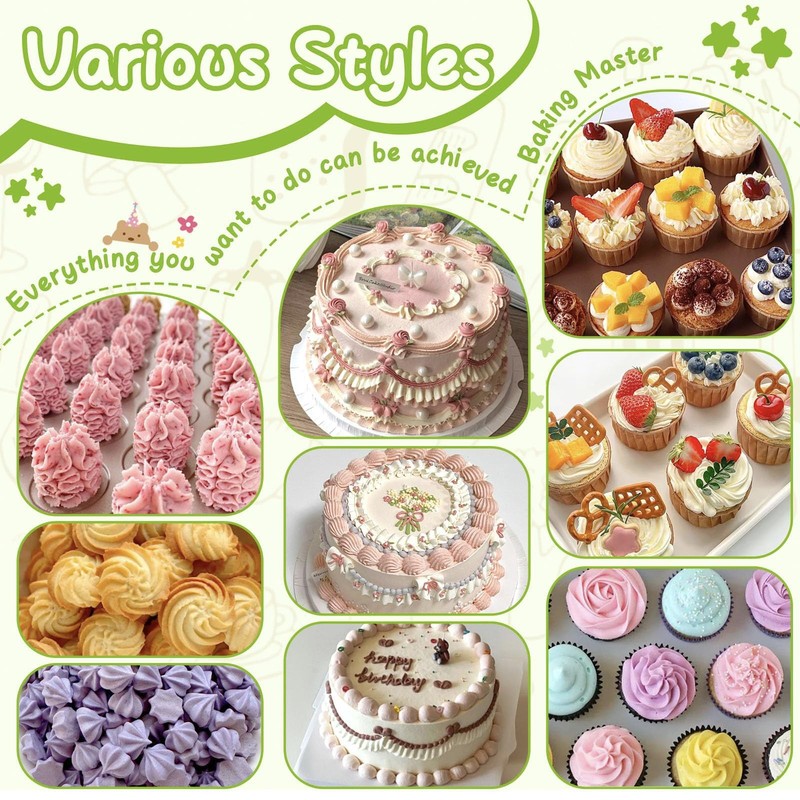 5 PCS 6B Piping Tips Set Stainless Steel Medium Frosting Icing gallery