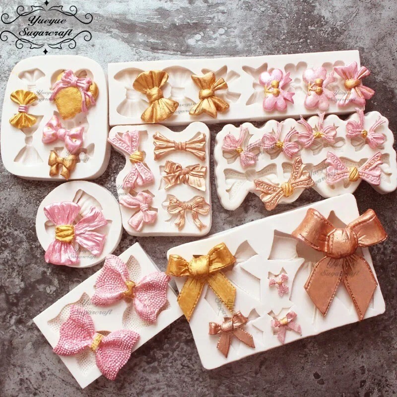 Bows Butterfly Silicone Fondant Molds Sugarcraft Tie Birthday Party Decor Mould