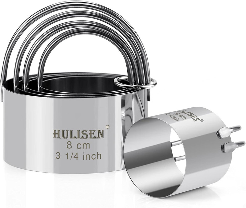 HULISEN Biscuit Cutter Set (5 Pieces/Set), round Cookies Cutter with Handle, Pro gallery