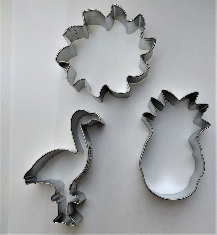 Flamingo Sun Pineapple Cookie Cutter 3 pc Set Luau Beach