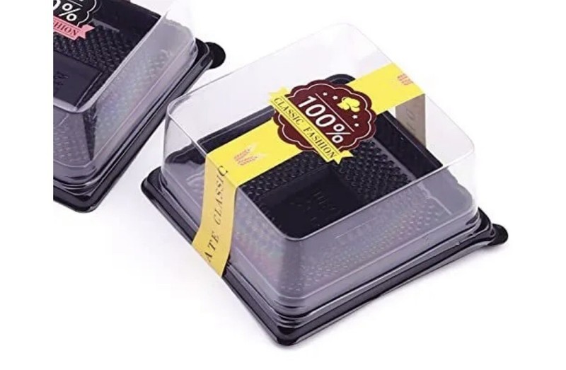 50 Pcs 3.5 Inch Mini Cake Box, Clear Plastic Mini Cupcake Box Muffins Box gallery
