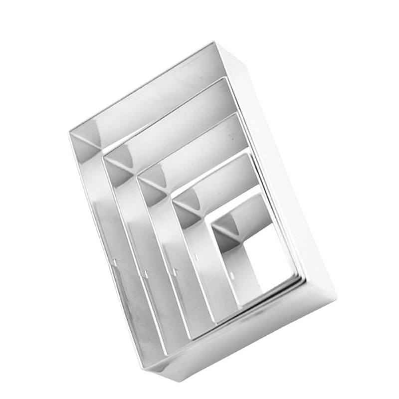 5Pcs Stainless Steel Rectangle Baking Mold Set for Cookies Cakes and Pastry gallery