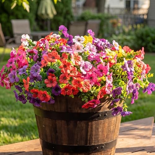 Artificial Flowers for Outdoor Fake Plants for Spring Decoration,Faux 6 Color gallery