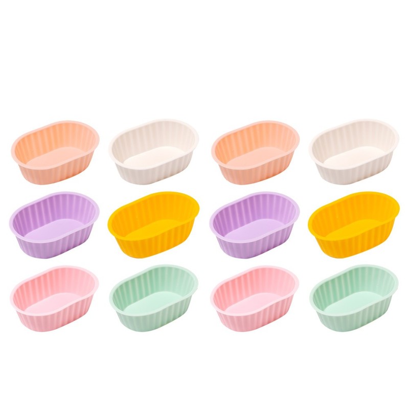 12 Pcs Mousse Cake Mold Nonstick Breads Loaf Pans Non-stick Oval