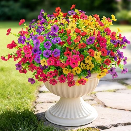 Bundles Artificial Fake Flowers Plants for 16 Mix Red Purple Yellow Fuchsia gallery