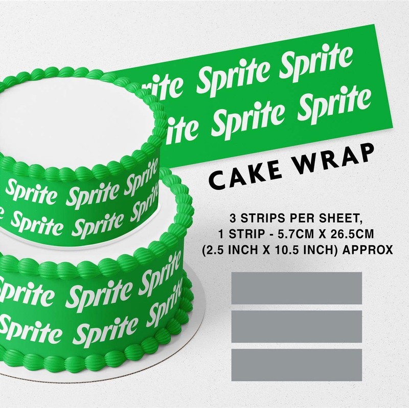 Sprite Drink Pattern Strip Edible Cake Topper Decoration Edible Image