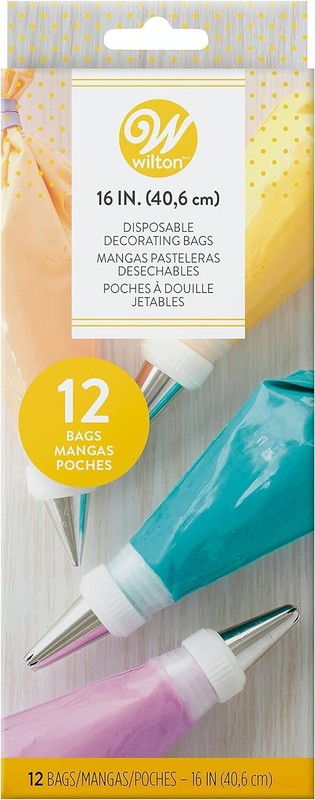 Wilton 12-Count Disposable Decorating Bags, 16" (2-Pack) gallery
