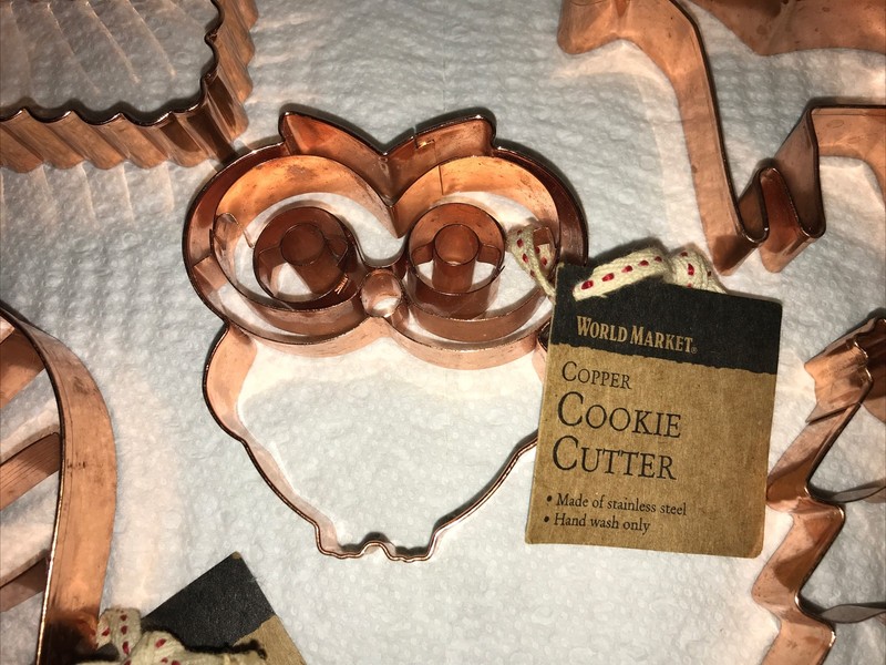 Lot Of 5 World Market Cookie Cutters Owl Horse Christmas Tree Candy Cane gallery