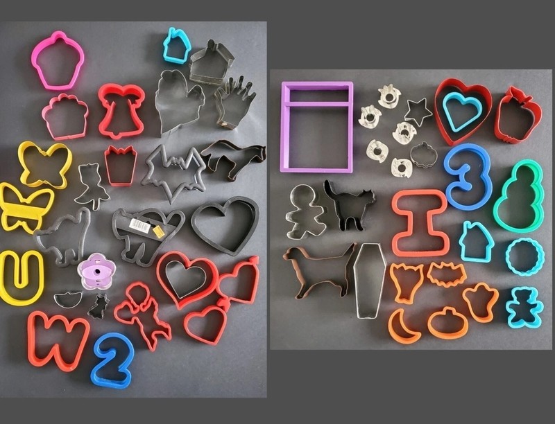 53 Assorted Old / Modern Cookie Craft Cutters Mixed Lot Birthday Holiday
