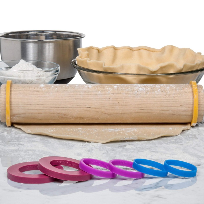 Rolling Pin Guide Ring Spacer Bands (8 Piece Set) Multicolored Flexible Silic... gallery