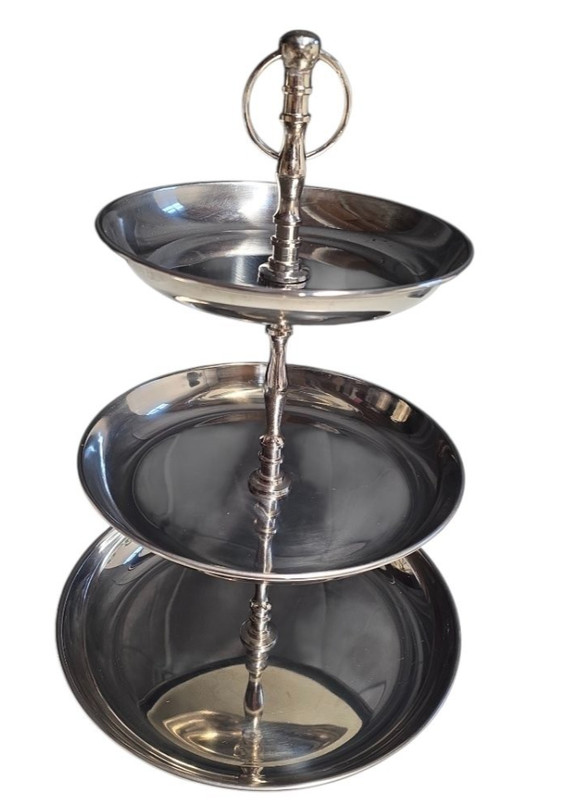 3 Tier Stainless Steel Serving Stand Dessert Cupcake Fruit Tray Display Platter gallery