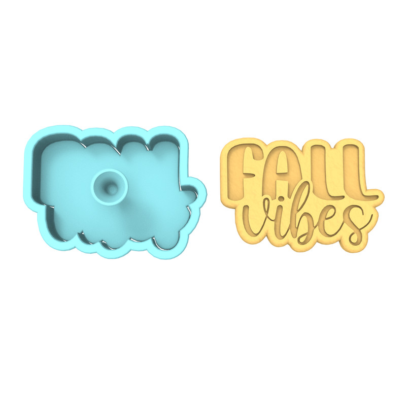 Fall Vibes Cookie Cutter & Stamp | Pumpkin Fall Autumn Leaves Cooler gallery