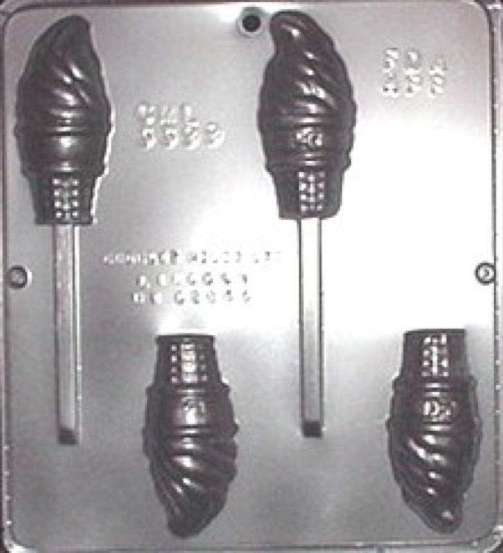 Soft Ice Cream Cone Lollipop Chocolate Candy Mold 3399 NEW gallery