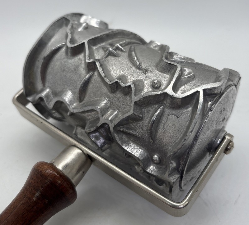 Vintage Monopol German Christmas Cookie Cutter Roller Press 8”L Roller Is 5” gallery