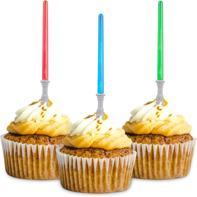 Light Sabre Cupcake Decoration Toppers Sticks Picks Set for Children Birthday... gallery