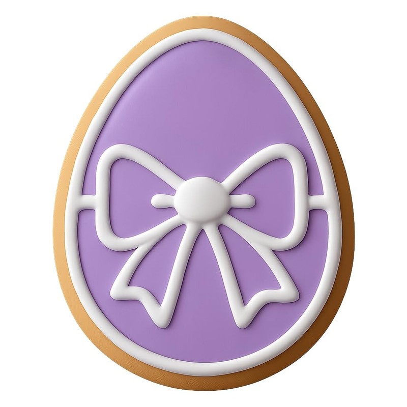 Vintage Easter Egg with Bow Cookie Cutter & Stamp – 3×4
