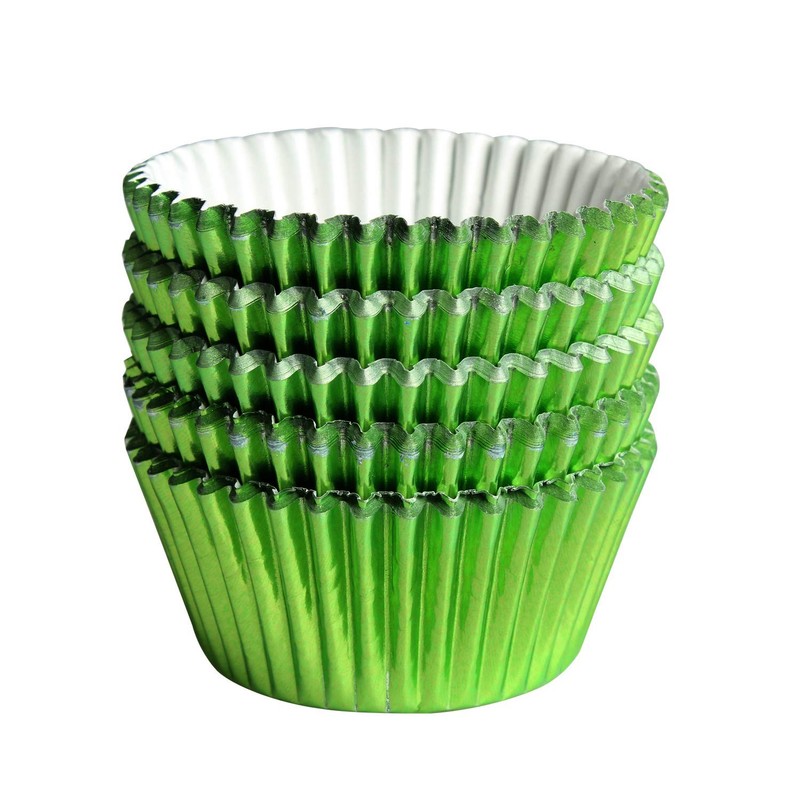 100 PCS Green Foil Cupcake Paper Baking Cups Muffin Wrapper Liners Cake