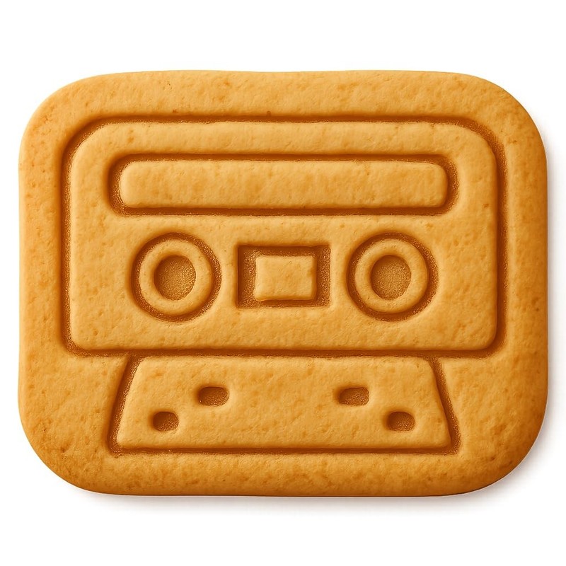 Pop Art Cassette Tape Cookie Cutter & Stamp, Fondant & Clay – 4×3.2