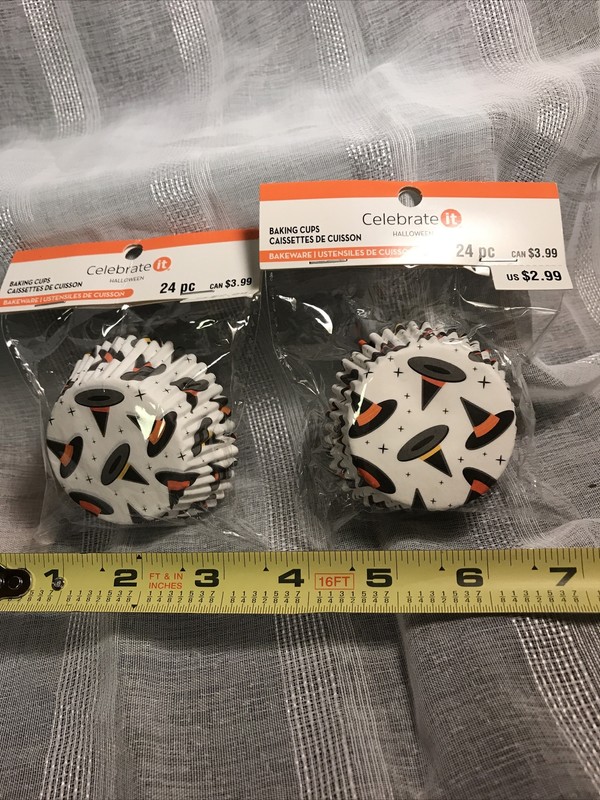 CELEBRATE IT BAKING CUPS CUPCAKE Wraps 2 packages. NEW Halloween 24ct each New