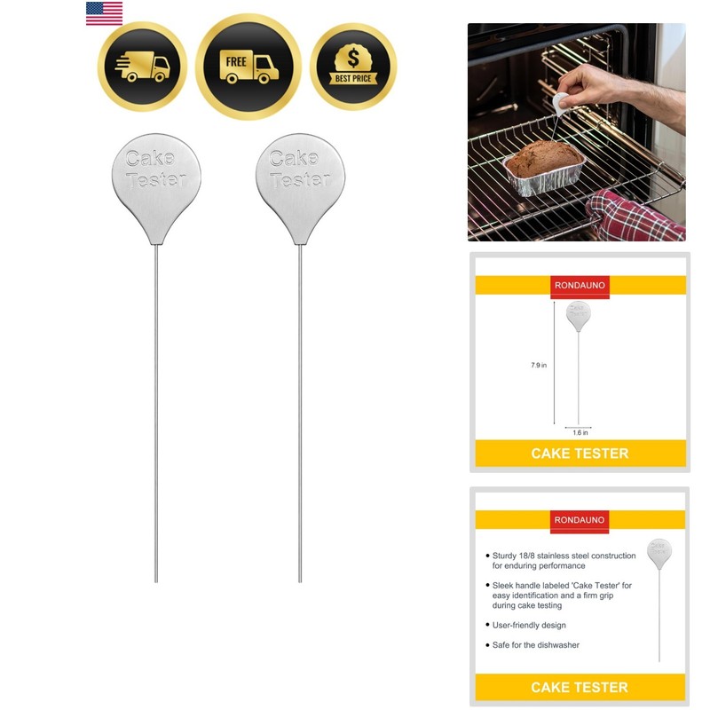 Cake Tester Stainless Steel 2 Pack Baking Doneness Testing Stick 7.9 in