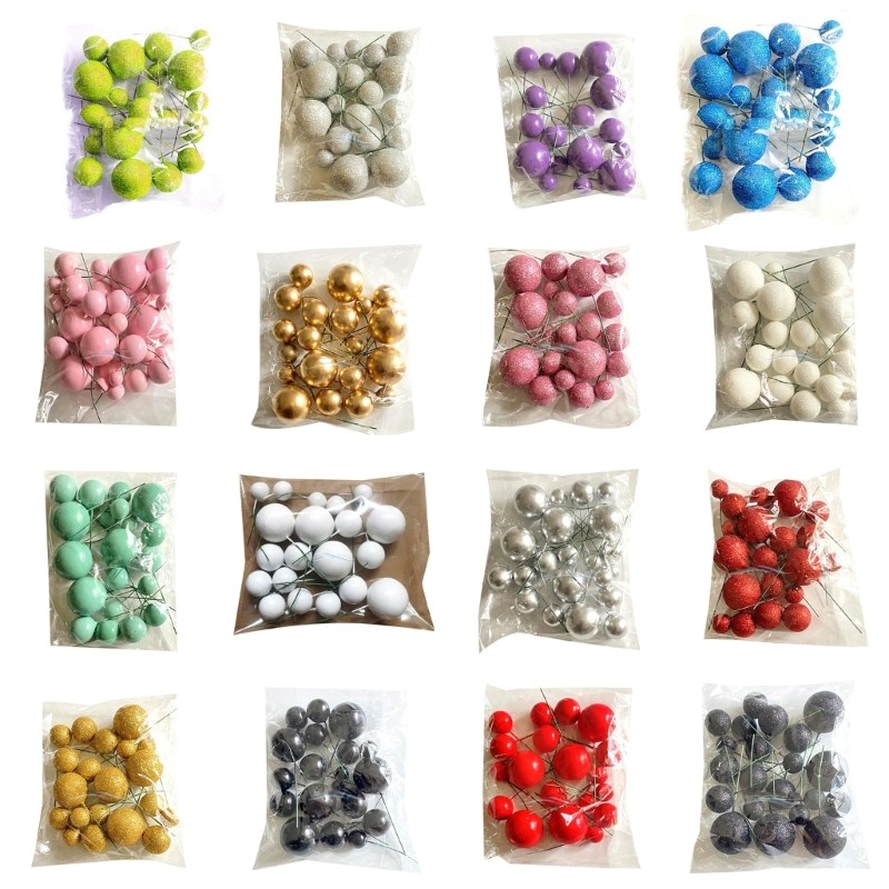 20pcs Ball Shaped Cake Toppers DIY Cake Decoration for Wedding Birthday Party gallery