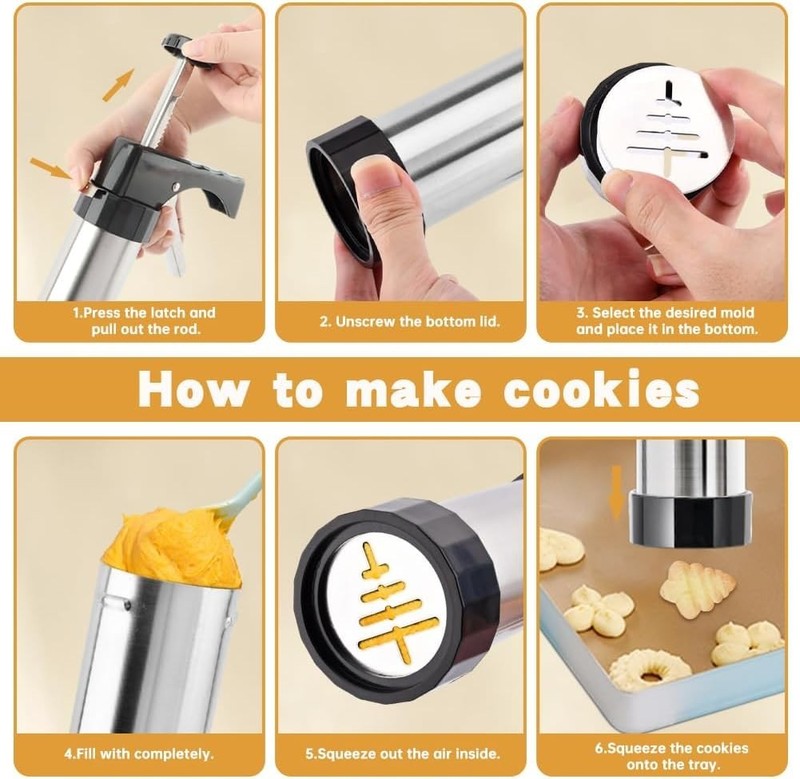 Professional Churro Maker Machine with 16 Discs & 8 Nozzles Cookie Press gallery