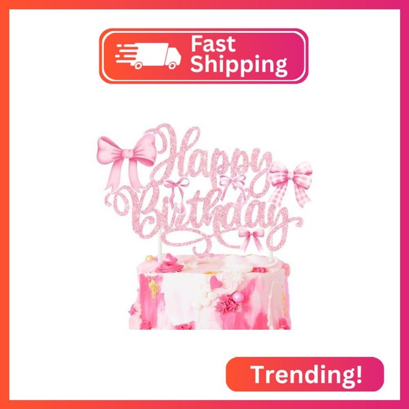 Bow Cake Topper Bow Coquette Birthday Party Cake Decorations Coquette Cake Toppe