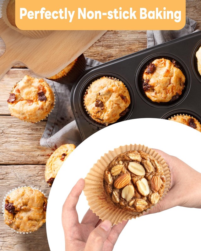 Bake Choice 100 Jumbo Unbleached Greaseproof Parchment Muffin & Cupcake Liners gallery