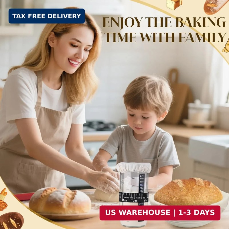 Sourdough Starter Kit, Sourdough Bread Baking Supplies with Bread Proofing Baske gallery