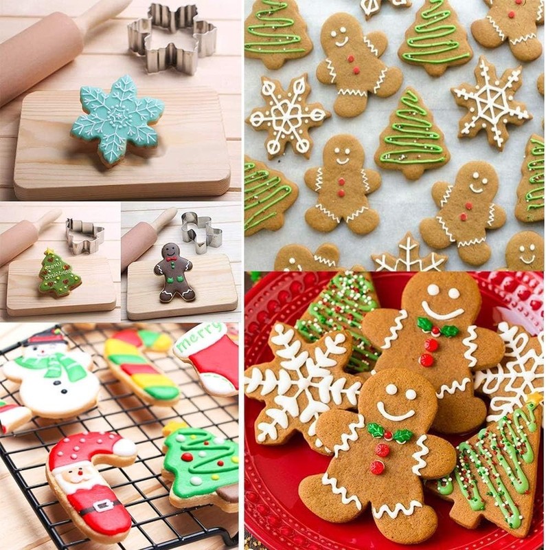 Juego de cortadores de galletas navideños - 5 moldes para galletas navideñas: mu gallery