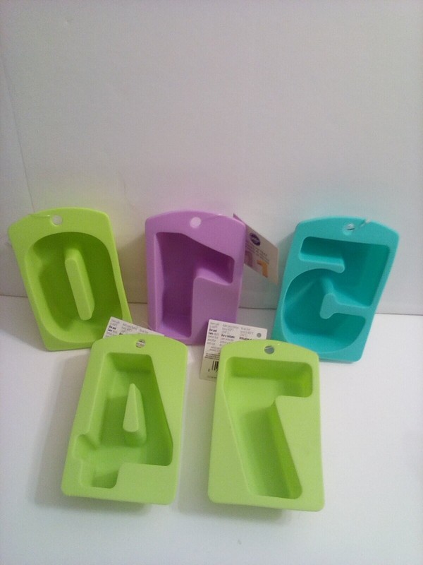 Wilton Mini Silicone Number Molds 5"- Oven Safe To 400 Degrees F! Lot of 5 NWT gallery