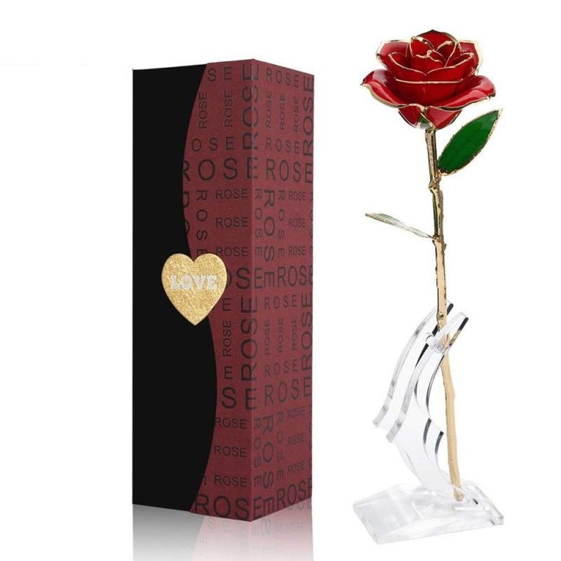 ENJOYPRO Valentines Day Gifts for Her, Real Rose Dipped Golden,Gold,Red,Rose