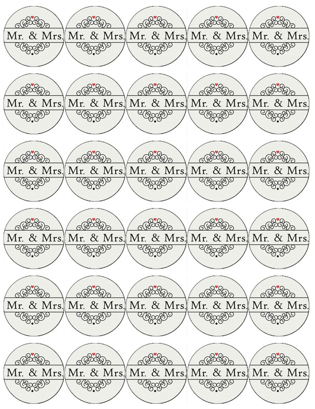 30x Mr & Mrs Wedding Cupcake Toppers Edible Wafer Paper Fairy Cake Toppers gallery