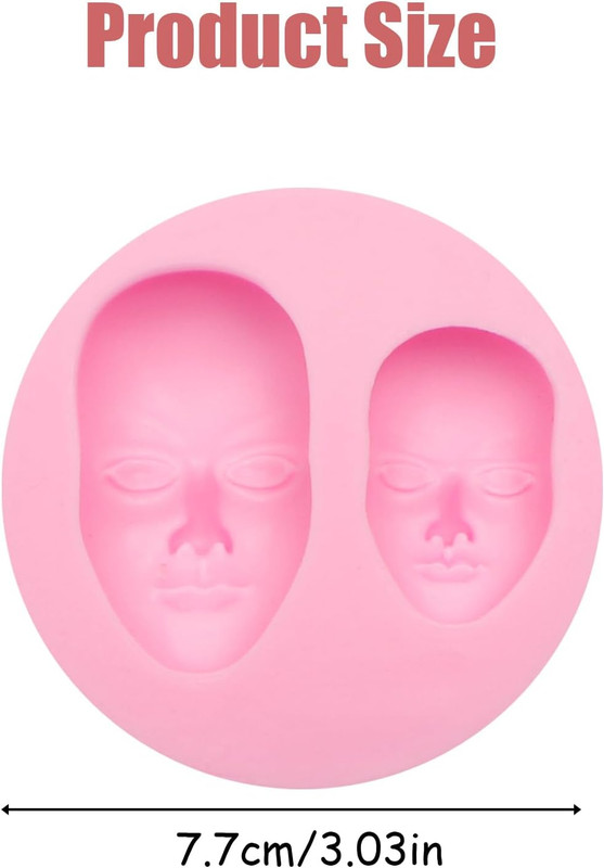 Human Face Silicone Mold, Doll Head Fondant Mold for Chocolate Cake Decoration C gallery