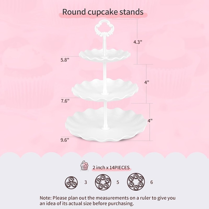 Pack of 10 Cake Stand Set W/ 3 x Two-Tier & 3 x Three-Tier Cupcake Stands gallery
