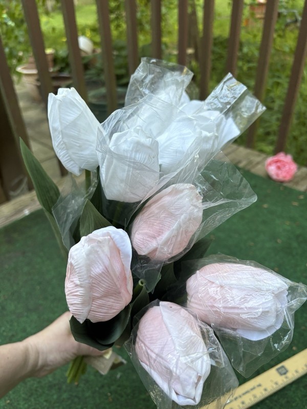 11PC Real Touch Mikasa Stems Real Touch light & Pink White 18” Large New Faux gallery