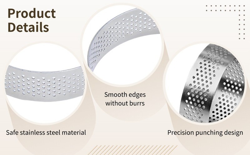 20 Pcs Perforated Tart Rings, Stainless Steel Baking Molds, Non-Stick Easy gallery