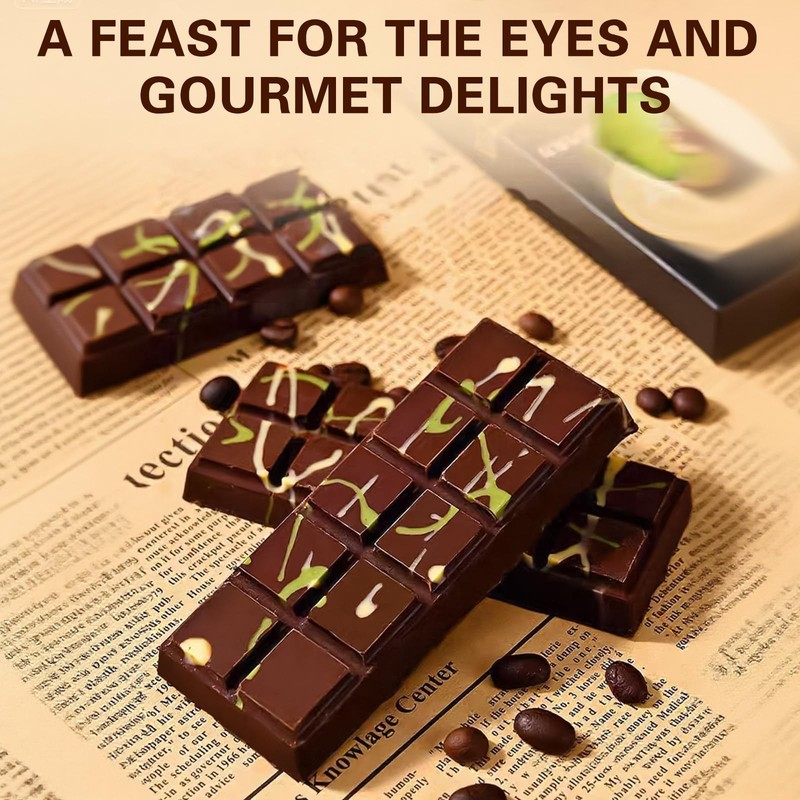 Silicone Chocolate Bar Mold – 6 Large Cavities, 10*6.7*0.59inches, Brown gallery